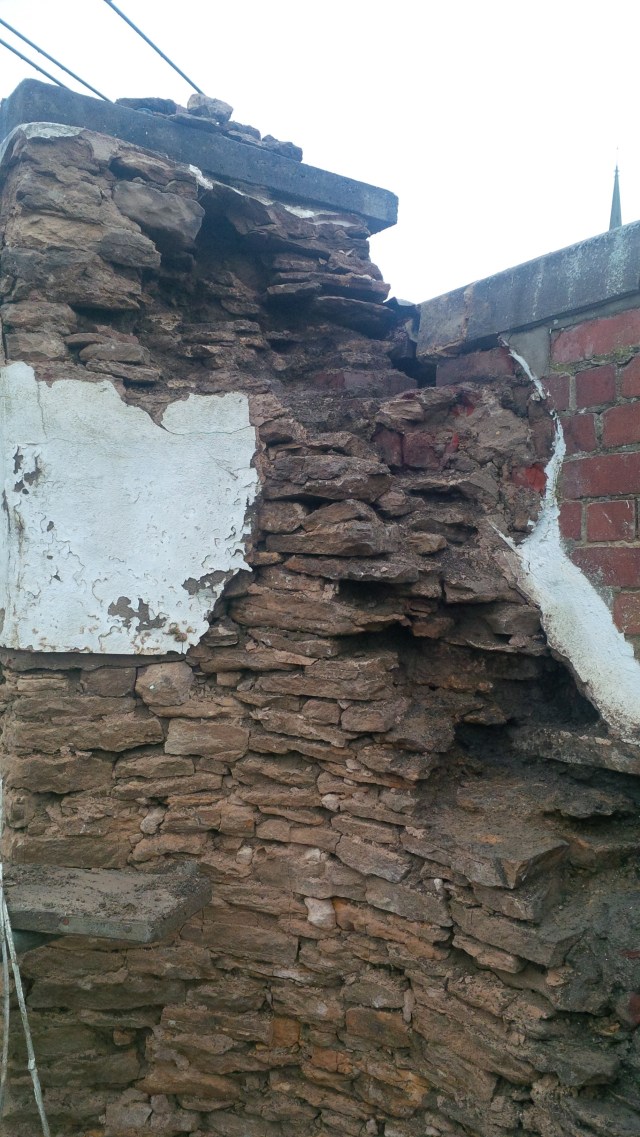 right hand flank voids once filled with cement and rubble